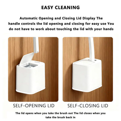 Disposable Toilet Brush, Toilet Bowl Wand Holder Set with 24PCS Wall-Mount Scrubbing Toilet Brush Bathroom Cleaning Kit